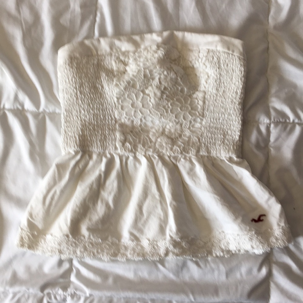 White Strapless Hollister Top